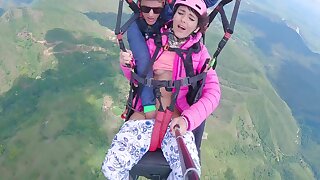 Wet Pussy Squirting In The Sky 2200m High In The Clouds While Paragliding 18 Min